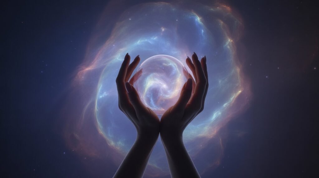 image of two hands with most powerful moon sign energy